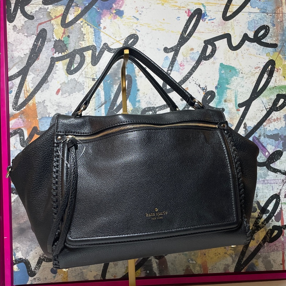 kate spade Ashby Place Abbott Black Leather Satchel with Gold Hardware - Picture 14 of 16